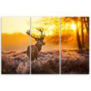 3 stykke lærredsprint, Deer Forest Sunset