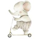 Wallsticker elefant på en rolle