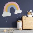 Muursticker Wolken met Regenboog