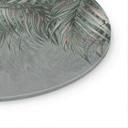 Glasschilderijen Exotische palmbladeren roze-groen - Ms Tiff - Rond
