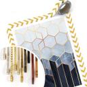 Frederiksson Plakat - Blue & White Hexagons