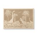 Cuadro de madera dinosaurio en la jungla salvaje - Marrón - Kikki Belle
