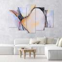 Lærred print 5 dele, abstrakt pastel beige