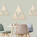 Decoración en madera álamo - tipi - conejo