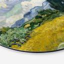 Vægcirkel Van Gogh - Hvedemark med cypresser – print på aluminium (Alu-Dibond)