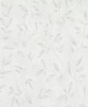 Non-woven tapet med bladmønster og metallic-effekt i hvidt blomstermønster 