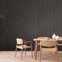 3D træpaneler non-woven tapet - naturlige træ lameller af A.S. Creation sort, moderne
