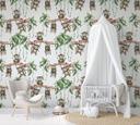 Børnetapet, non-woven tapet med illustration Kids Walls hvid, grøn