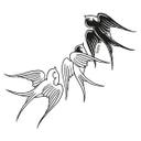 Sticker mural - Miami Ink - Trois hirondelles