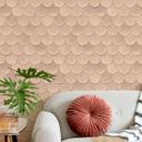 Non-woven tapet i orange 3D-look skalaer vintage brugt look geometrisk 