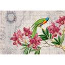 Livingwalls papier peint photo ARTist Bird Discovery avec fleur oiseaux et carte du monde beige