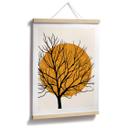 Póster Kubistika - Sol dorado detrás de un árbol