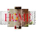 5 stykke lærred Print Hjem Inskription Blomster