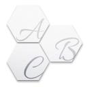 Hexagon bogstaver - Alu-dibond Sølveffekt, hvid