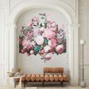 Papel pintado con motivos florales Floral Classic, Romantic mate en gris 2,70 x 1,59m