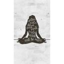 Yoga-silhuet med ordsprog - nonwoven tapet meditation - moderne vægdesign