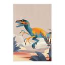 Tekstil plakat Velociraptor - Braun