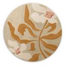 Cuadro de madera Flor blanca y hojas doradas redondo - Arty Guava