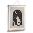 Póster de animales Dos gatos a la luz de la luna - Tunaboylu