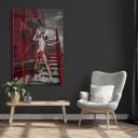 Tableau sur verre Bolgov - Mannequin en blanc et rouge