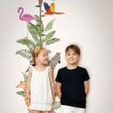 Børnetapet, non-woven tapet med illustration Kids Walls hvid, grøn, beige