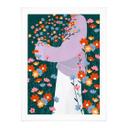 Póster de mujer en un colorido jardín de flores - Müller