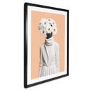 Póster Dama blanca con flores - Treechild