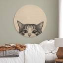 Cuadro de madera Gato curioso - Korenkova - Redondo