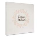 Tableau en toile Couronne de fleurs + Texte personnalisé