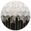 Fototapet - Rundt Fredriksson - Hexagons: Sort og grå - vliesetapet/selvklæbende non-woven tapet