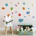 Sticker mural - Set de Fleurs et Papillons