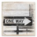 Cuadro de madera Placa de calle de sentido único - 40x41,5 cm