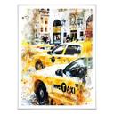 Póster Hugonnard - Acuarela: Taxis de New York