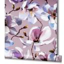 tapet, non-woven blomstertapet Flora pink, hvid