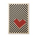 Cuadro de madera Ilusión óptica: Corazón al estilo pixel - Kerr-Dineen
