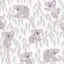 Papel pintado Koala beige verde - papel pintado infantil con koalas en arboles