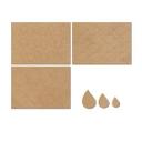 Decoración en madera - Juego de hojas - MDF nature