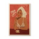 Cuadro de madera Fuck you - Café con cigarrillo - Oltmanns