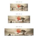 Stænkplade til køkken Japansk tempel ved solopgang | Asiatisk kunst - Roze