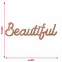 3D lettering Beautiful - decoración mural de madera de caoba