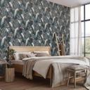 Papel pintado moderno de tejido-no tejido con motivos de animales en azul