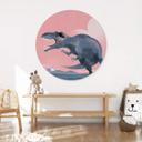 Vægcirkel Braun - Giganotaurus Dinosaur – print på aluminium (Alu-Dibond)