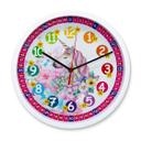 Wanduhr Kinder mit Einhorn und Blumen | rund | Ø30 cm