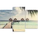 3 stykke lærredsprint, Beach Palm Trees Tropics