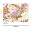 Orange og lyserødt non-woven tapet Designwalls FlamingoArt flamingo jungle