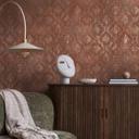 Ornamentalt tapet rødguld - Ikke-vævet tapet med vintage-look og blank struktur