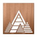 Decoración en madera caoba - Montañas geométricas