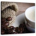 Canvasbillede, kaffebønner og kop