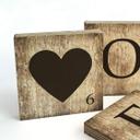 Træbogstaver - Scrabble - Hjerte - Vintage