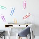 Wallsticker - Papirclips, farverige